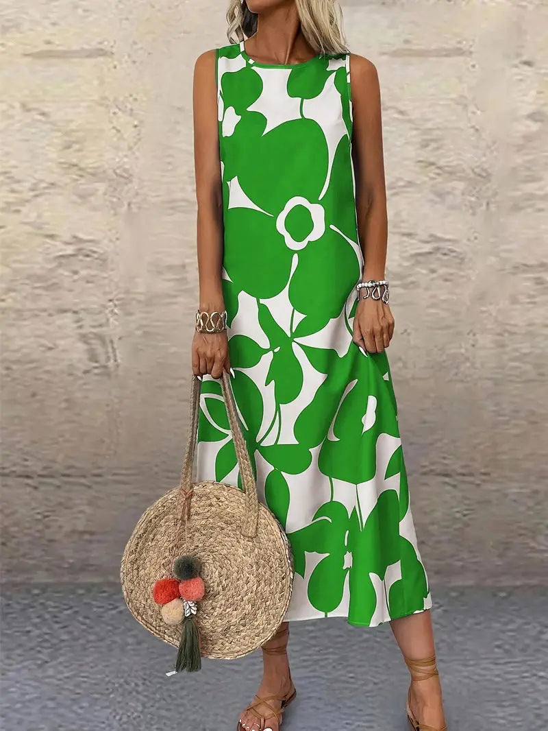 Damen Sommerkleid Floral Leichtigkeit Raffung