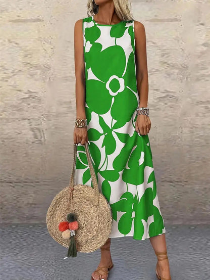 Damen Sommerkleid Floral Leichtigkeit Raffung
