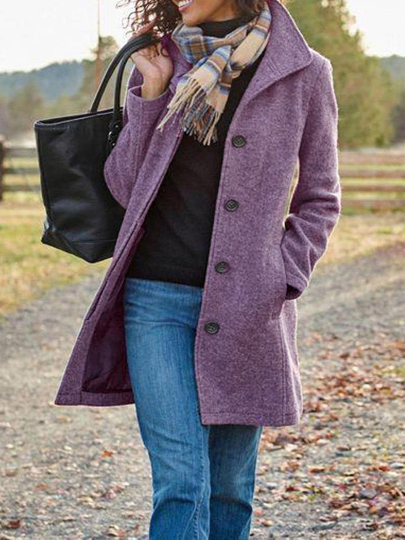 Damen Wollmantel Elegant Klassisch