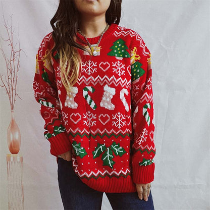 Weihnachtsstrickpullover Mit Schneemuster