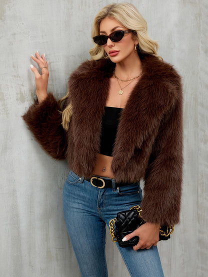 Damen Bolero Jacke Elegant Kunstfell
