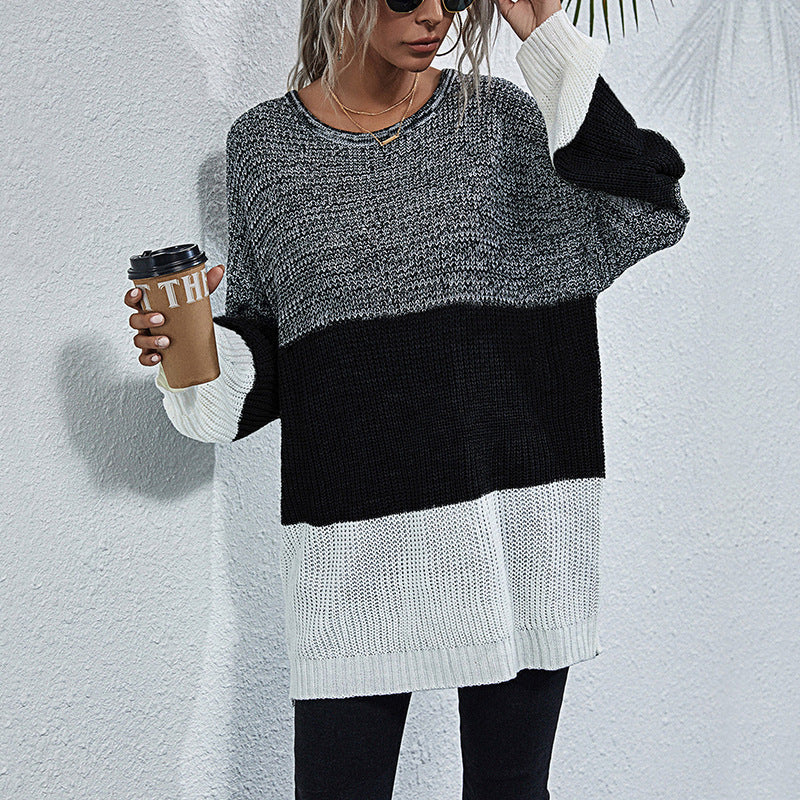 Damen Oversized Pullover Bequem Großzügig