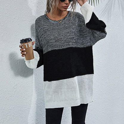 Damen Oversized Pullover Bequem Großzügig