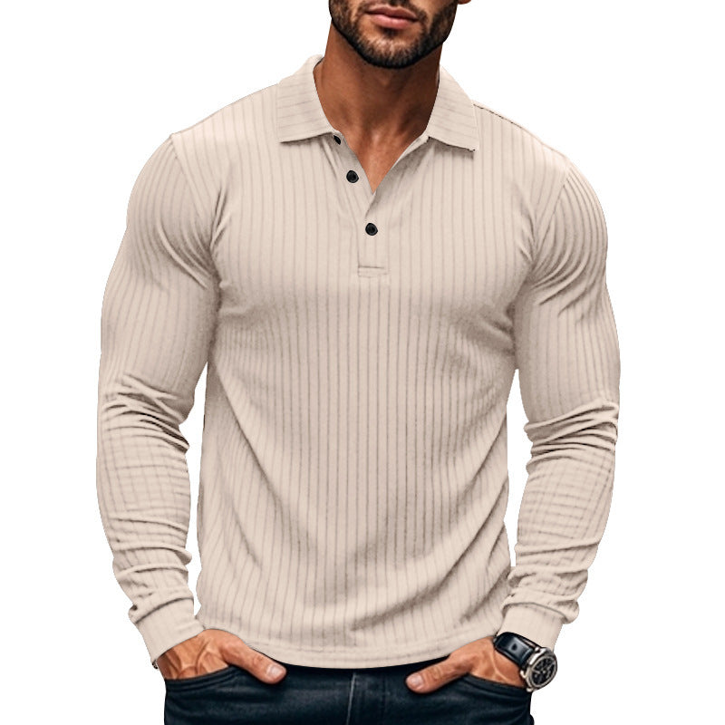 Herren Langarm-Shirt Strukturiertes Muster Modern