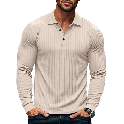 Herren Langarm-Shirt Strukturiertes Muster Modern