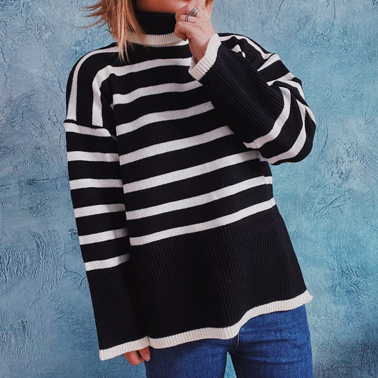 Gestreifte Herrenpullover Warm und Bequem - IdealeKleiden