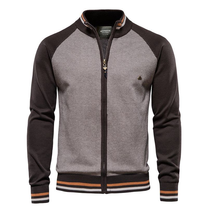 Feine Strickjacke Reißverschluss Modern Stehkragen