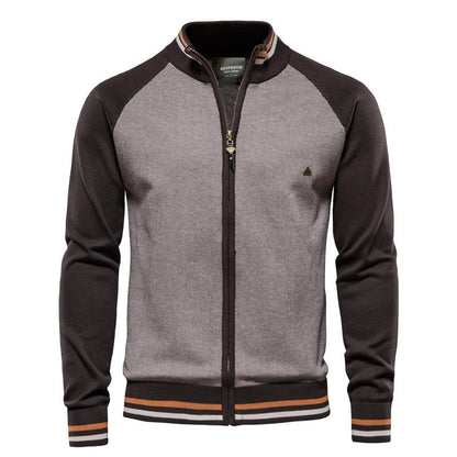 Feine Strickjacke Reißverschluss Modern Stehkragen