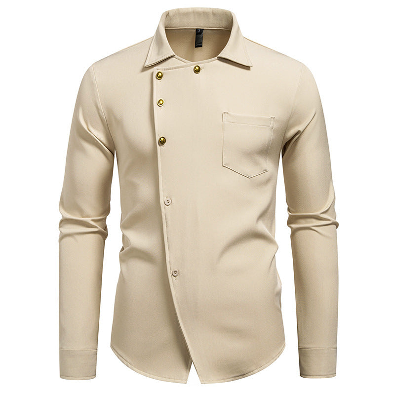 Herren Hemd Modern Asymmetrisch Knöpfe