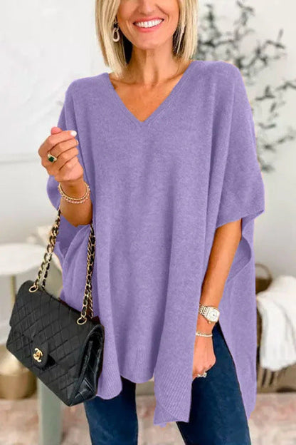 Damen Pullover Weich Oversized Geschnitten