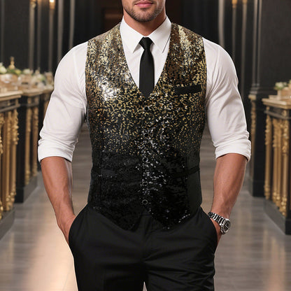 Herren Glitzer Weste Party Ideale Outfit - IdealeKleiden