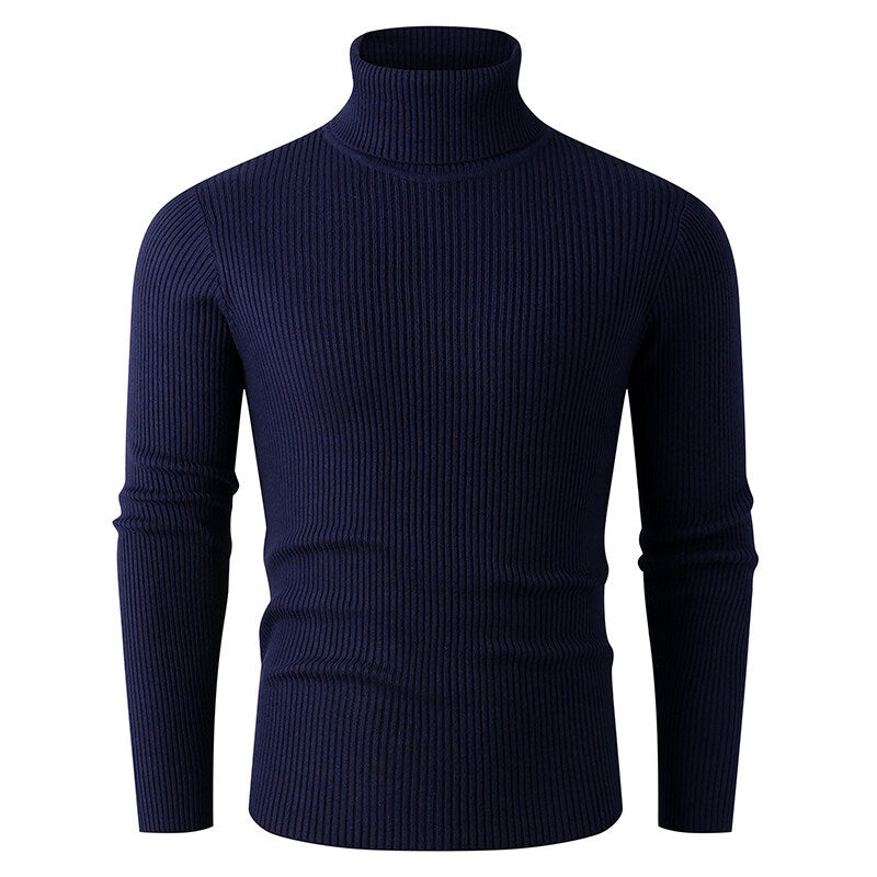 Herren Strickpullover Rollkragen Gerippt Elegantes Design