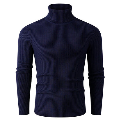 Herren Strickpullover Rollkragen Gerippt Elegantes Design