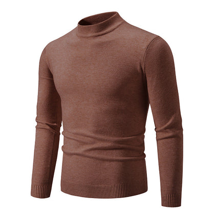 Herren Pullover Fein Strick Hochkragen Elegant