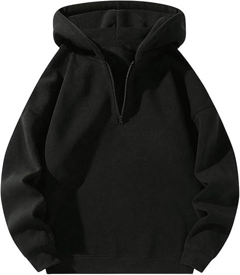 Herren Sportpullover Kapuze Halbzipper
