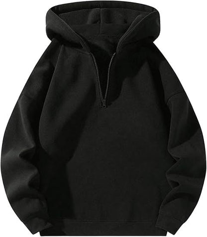 Herren Sportpullover Kapuze Halbzipper