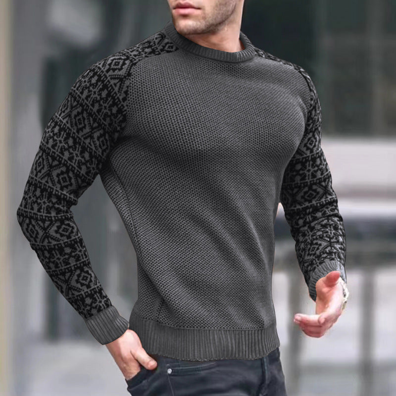 Herren Strickpullover Grafisches Muster Trendy Style