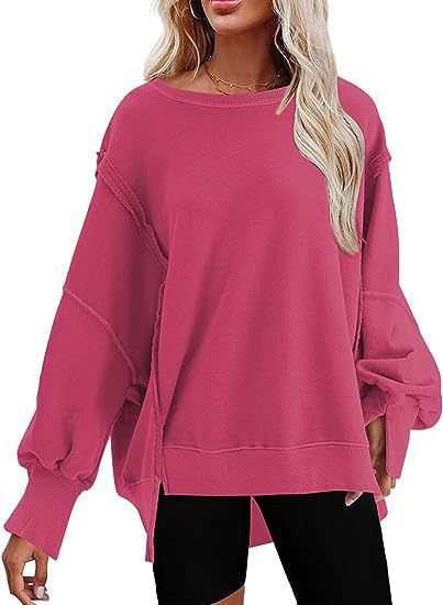 Damen Sweatshirt Lässig Komfortabel mit Schlitzen
