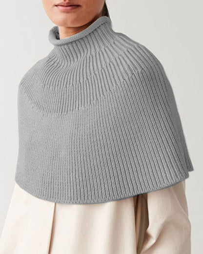 Damen Strickcape Elegantes Design Hochkragen