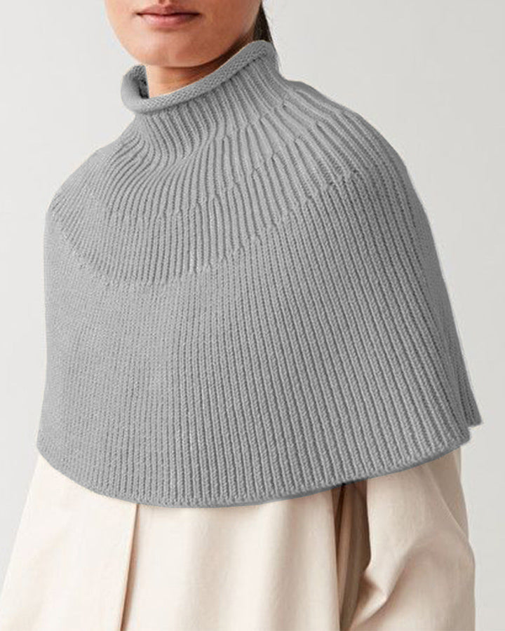 Damen Strickcape Elegantes Design Hochkragen