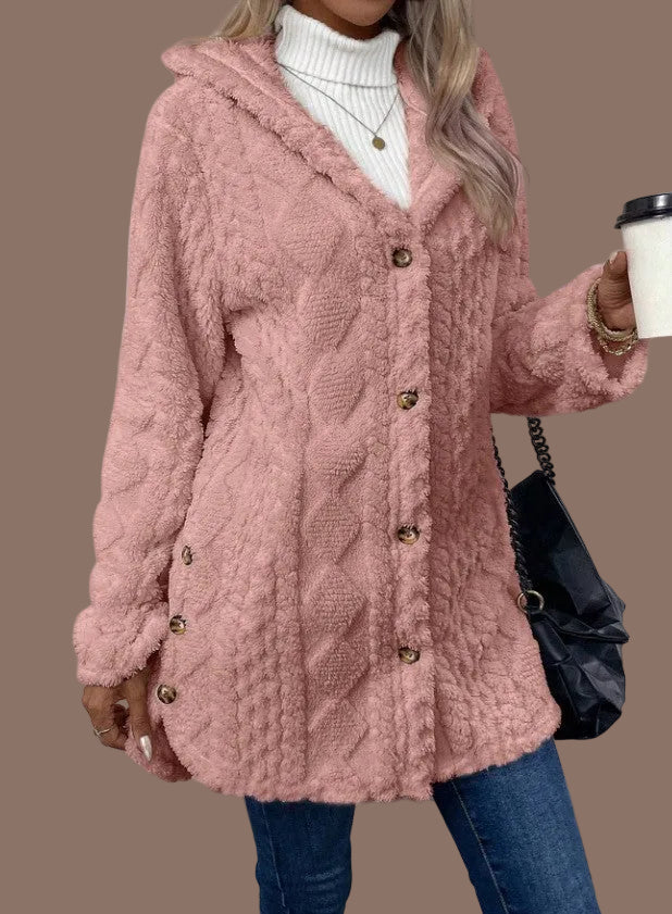 Sherpa Jacke Damen Warm Kapuze