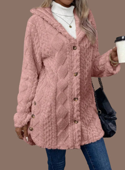 Sherpa Jacke Damen Warm Kapuze