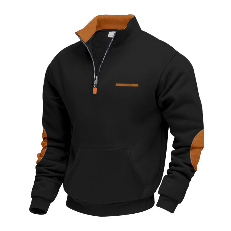 Herren Kapuzenpullover Modern Halbzipper Farbenfroh