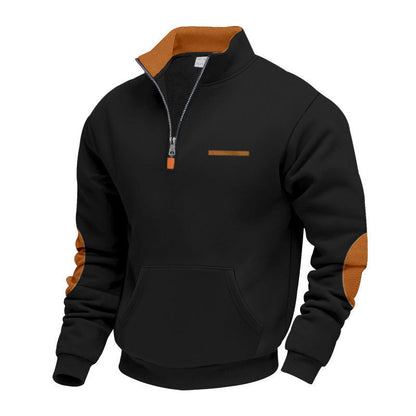 Herren Kapuzenpullover Modern Halbzipper Farbenfroh