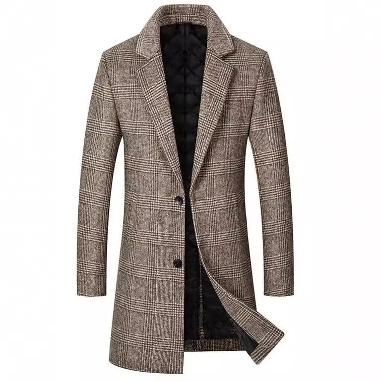Herren Mantel Glencheck Elegant Wärme Innenfutter - IdealeKleiden