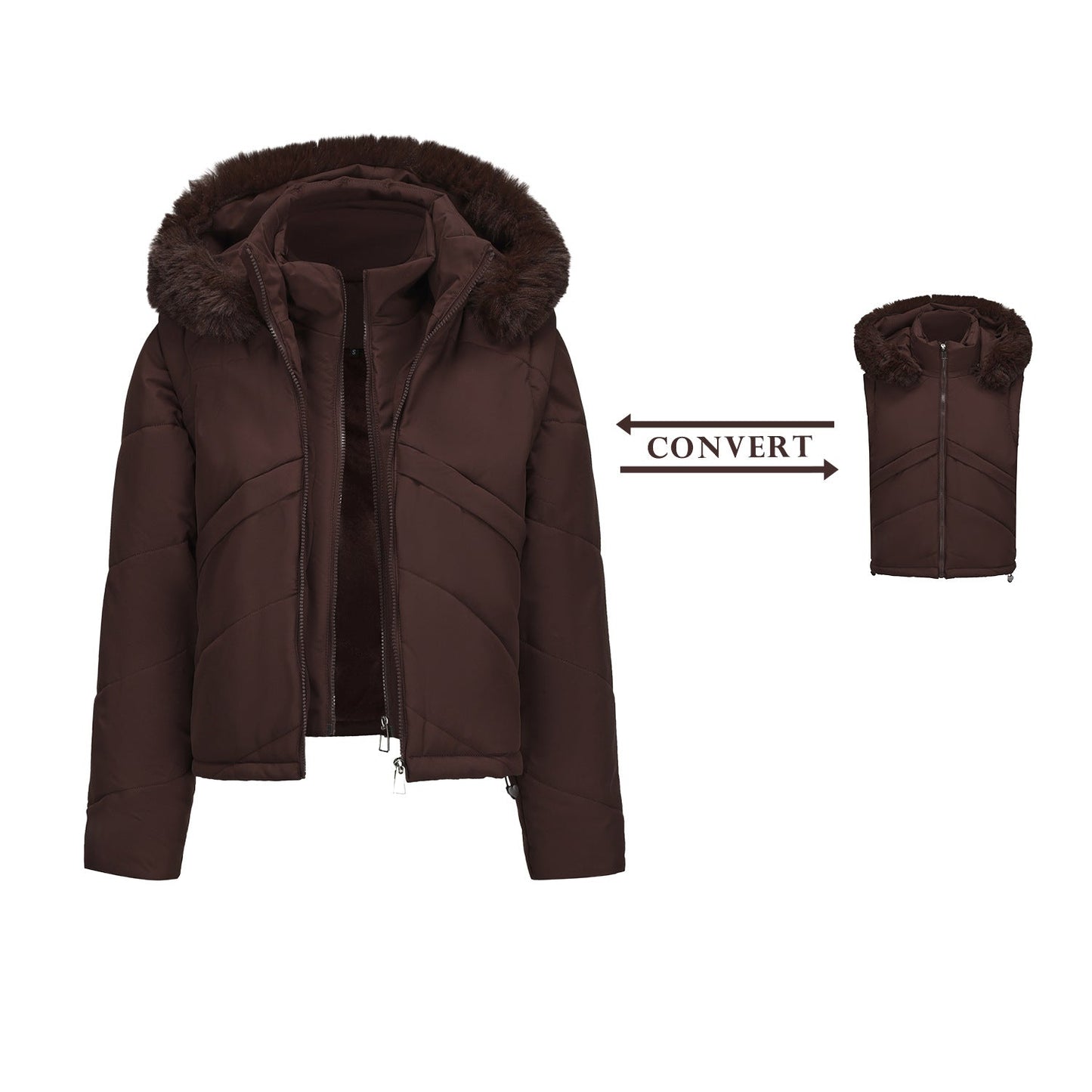Damen Wendejacke Kunstfell Mantel Modern
