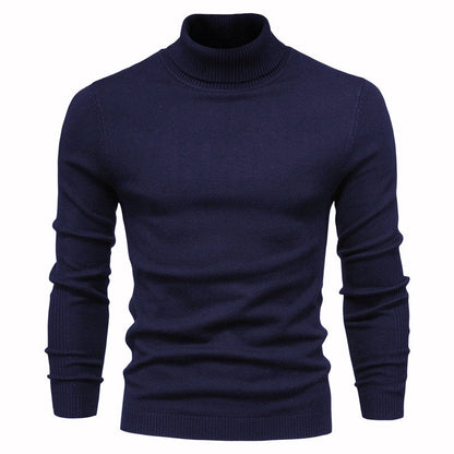 Herren Pullover Hochkragen Feinripp Optimaler Style