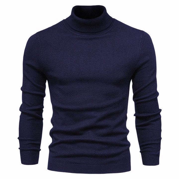 Herren Pullover Hochkragen Feinripp Optimaler Style