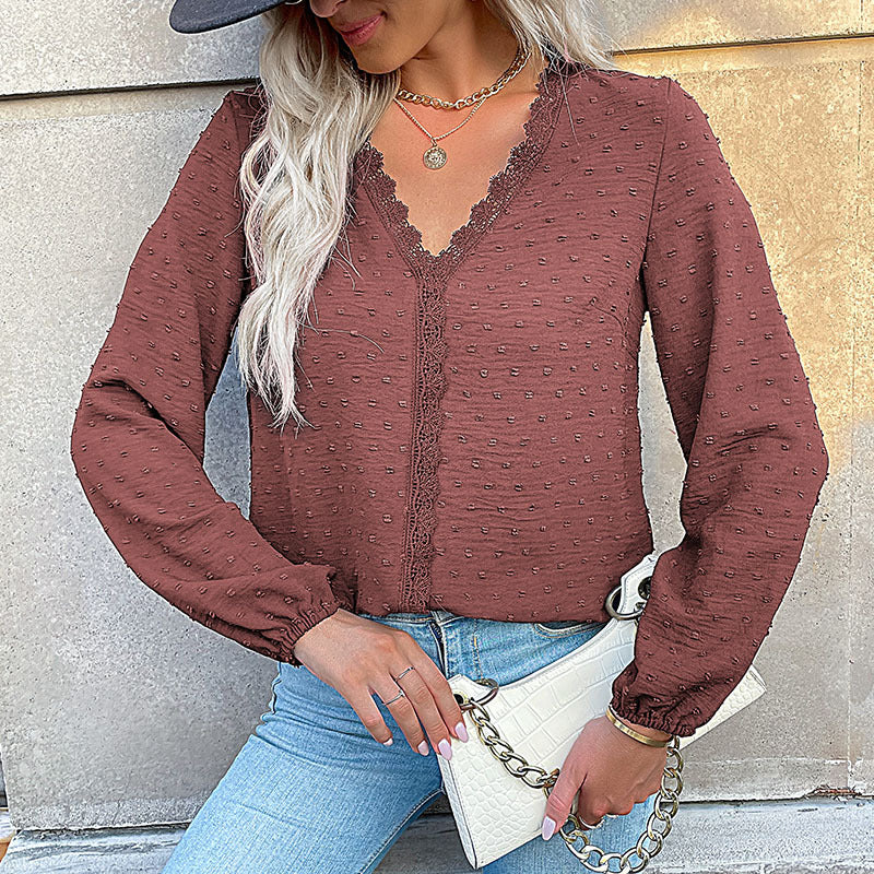 Damenbluse Romantisch Spitze Elegant