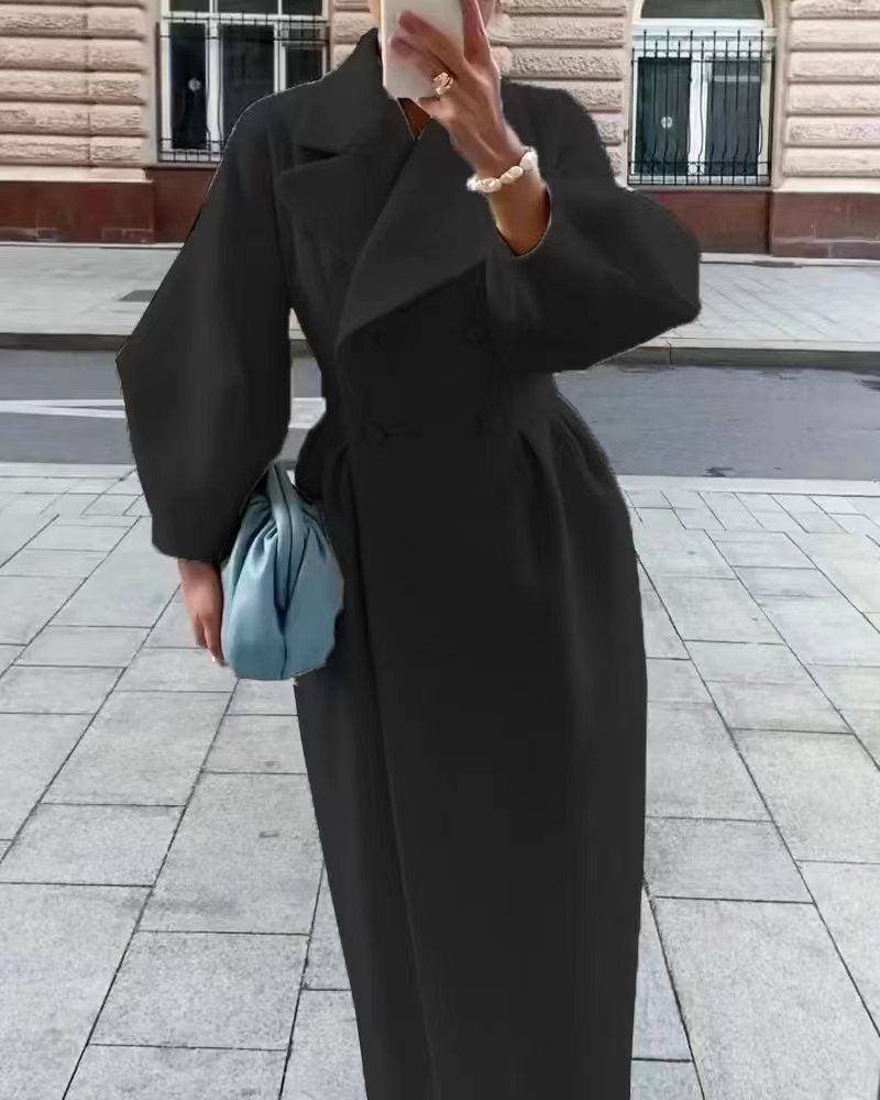 Elegante Damenjacke Lang Leder Optik