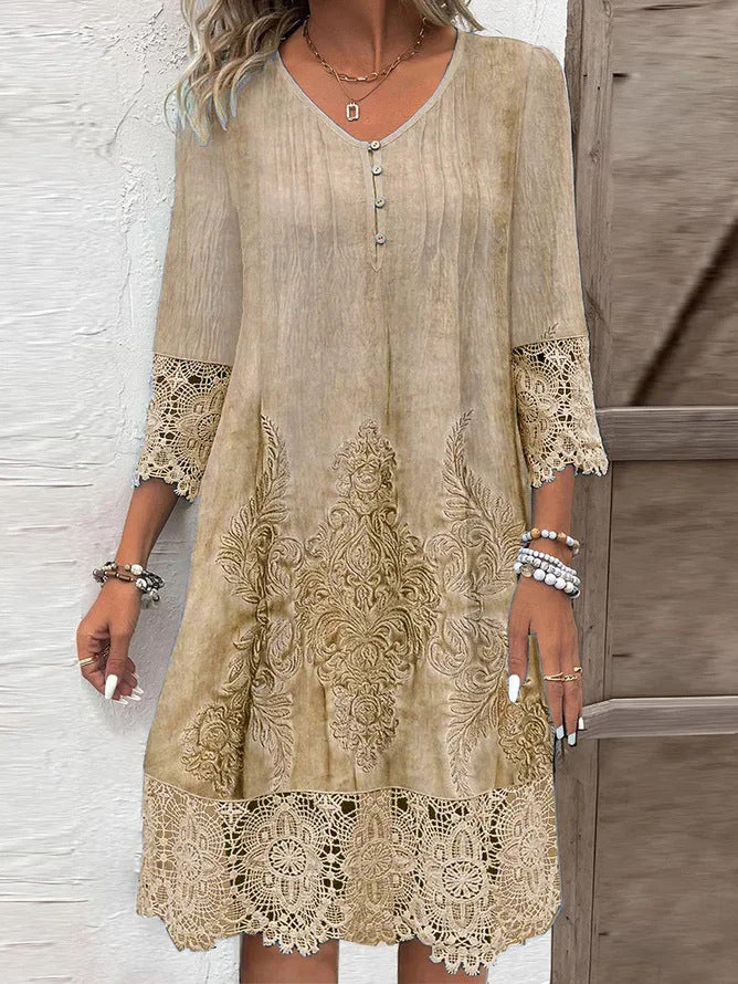 Sommerkleid Damen Leicht Spitze Elegant