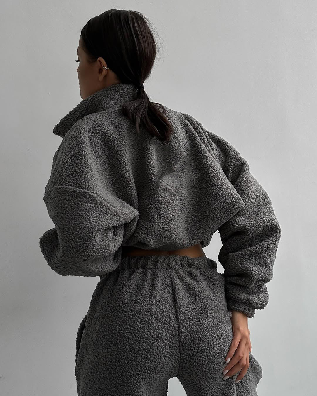 Damen Jogginganzug Set Kapuze Elastisch Gemütlich