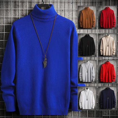 Herren Rollkragenpullover Aus Wolle Elegant Modern