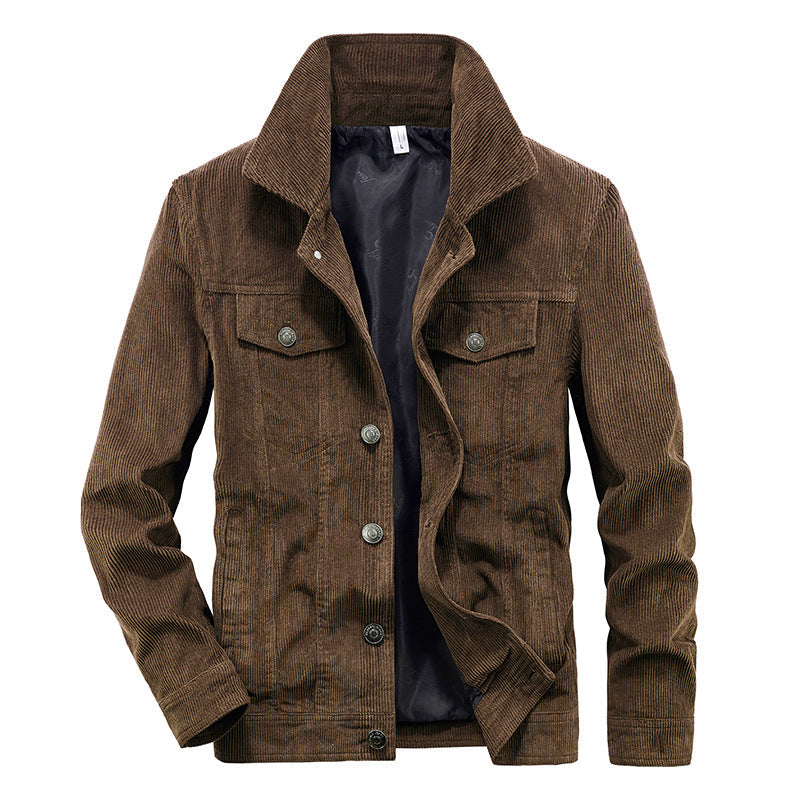 Herren Cordjacke Modern Grüne Corduroy