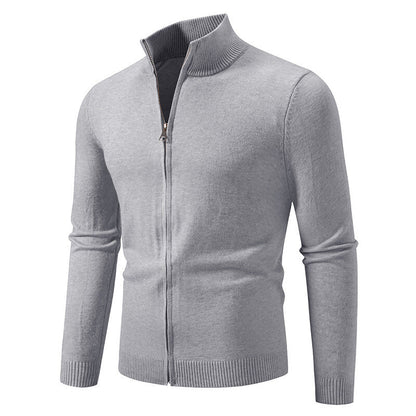 Herren Strickjacke Modern Stehkragen Funktionsverschluss