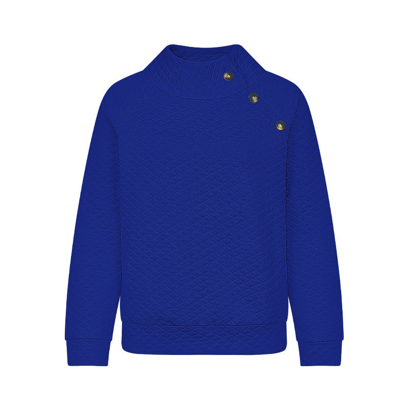 Damen Stepp-Pullover Modern Chic Knöpfe