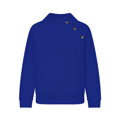 Damen Stepp-Pullover Modern Chic Knöpfe