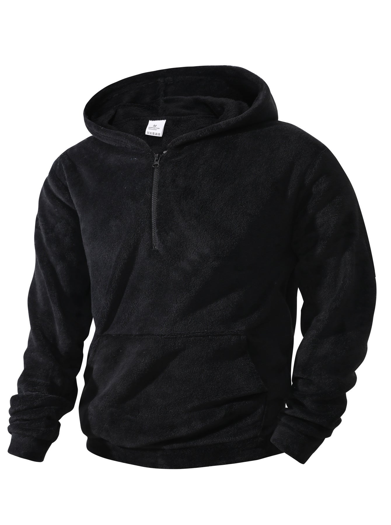 Herren Fleece Hoodie Modern Halblanger Reißverschluss