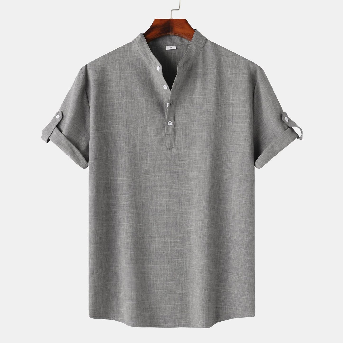 Herren Kurzarmhemd Modern Henley Style