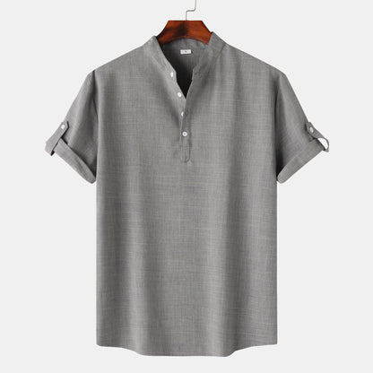 Herren Kurzarmhemd Modern Henley Style