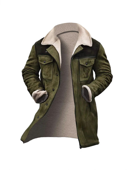 Herren Lederjacke Teddyfütterung Elegant Modern