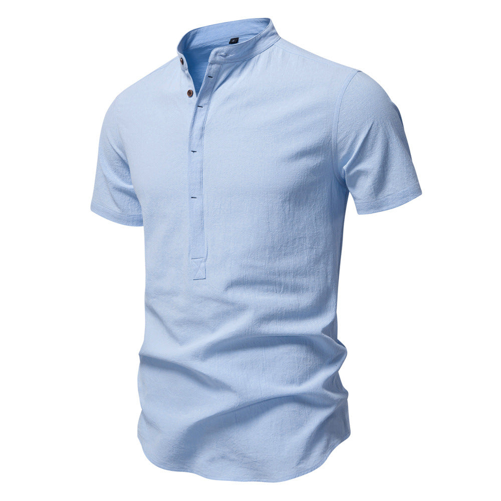 Herren Kurzarm-Shirt Modern Design Knopfleiste