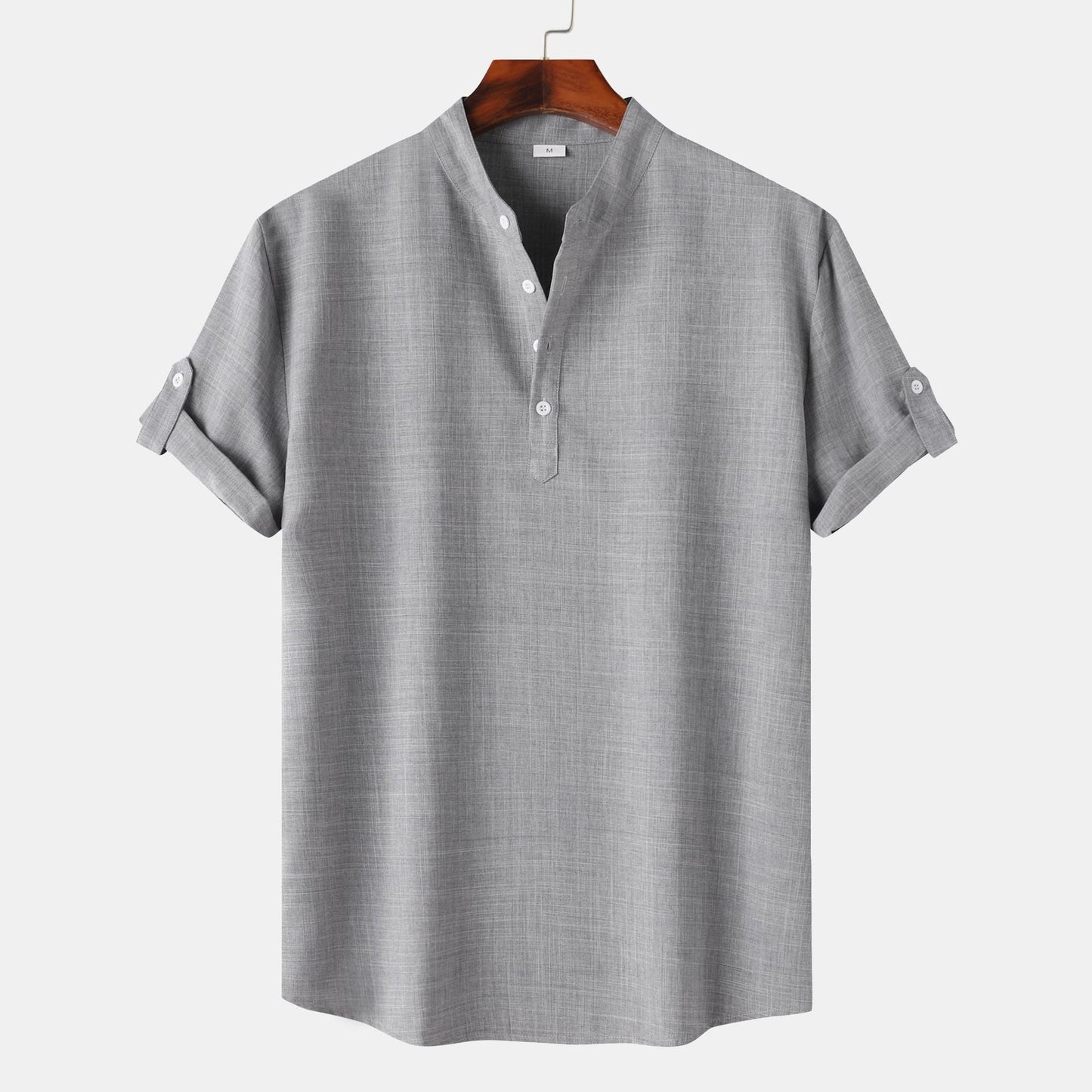 Herren Kurzarmhemd Modern Henley Style