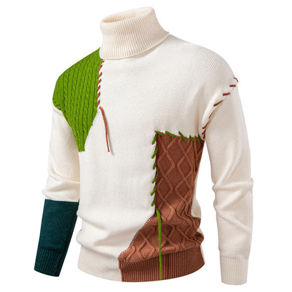 Herren Pullover Rollkragen Geometrisches Muster Modern