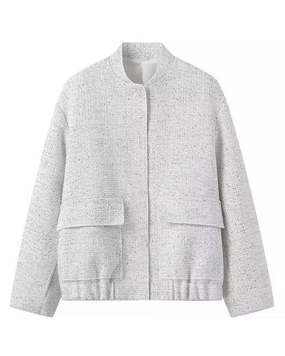 Goldene Pailletten Stehkragen Jacke Elegant