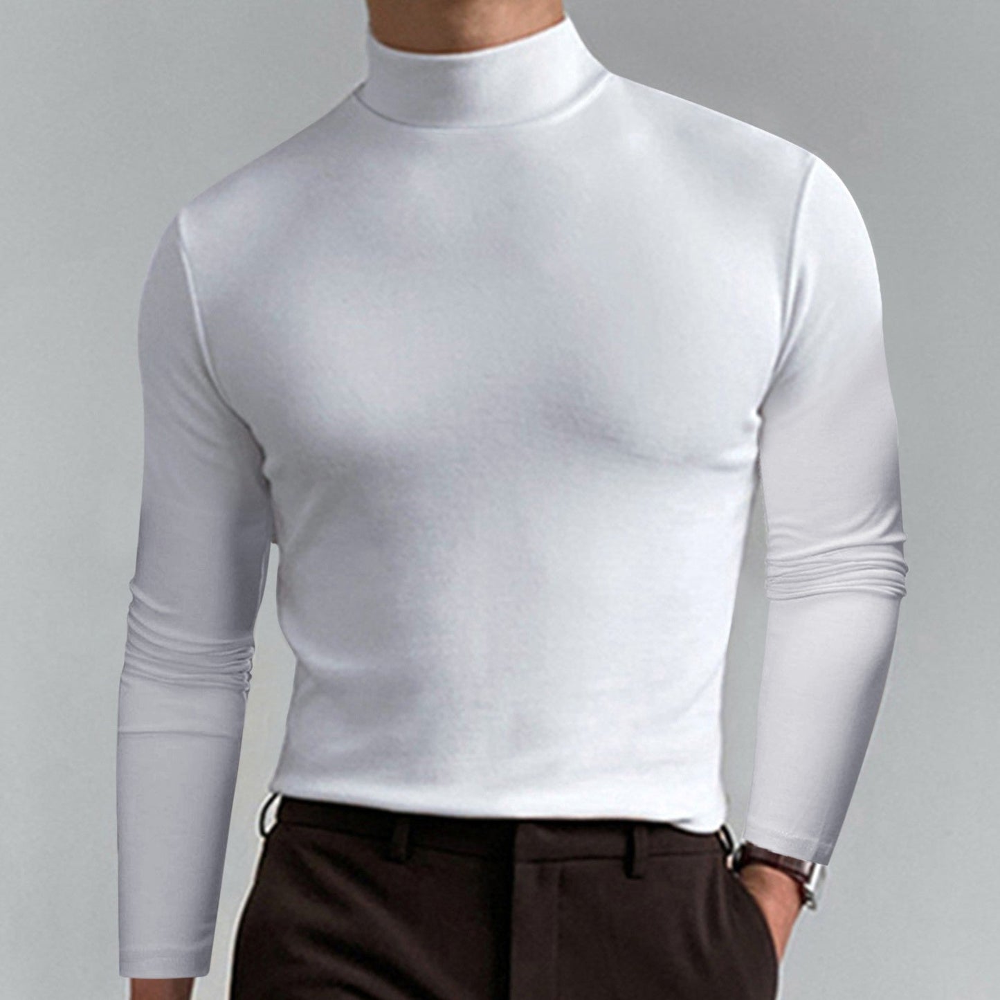Herren Rollkragenpullover Fein Baumwolle Elegantes Design